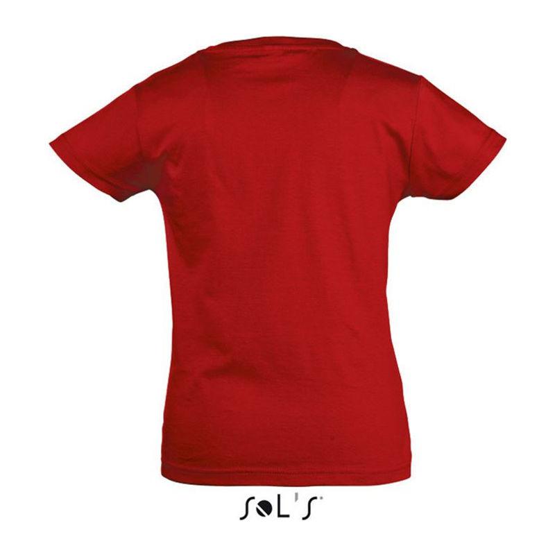 Tricou cu guler rotund pentru fete Sol's Cherry Rosu