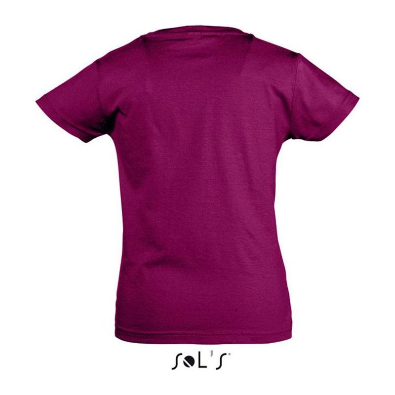 Tricou cu guler rotund pentru fete Sol's Cherry Roz