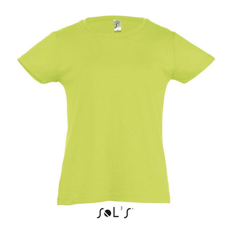 Tricou cu guler rotund pentru fete Sol's Cherry Verde