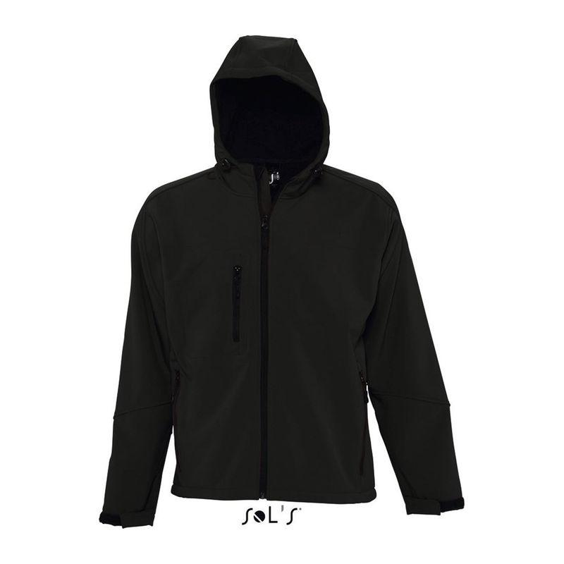 Jachetă softshell cu glugă pentru bărbați Sol's Replay Negru XL