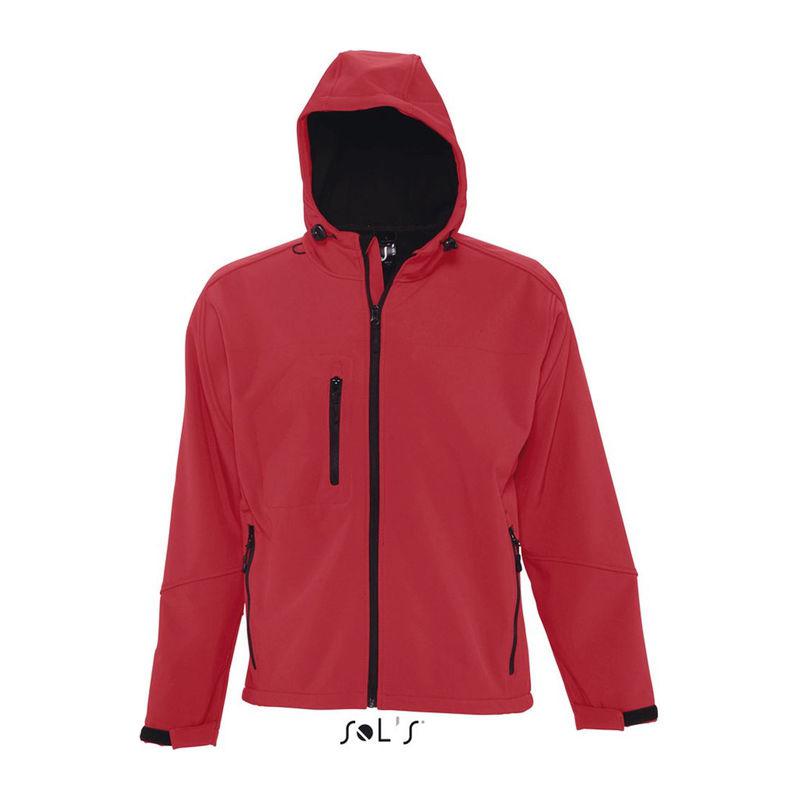 Jachetă softshell cu glugă pentru bărbați Sol's Replay Pepper Red