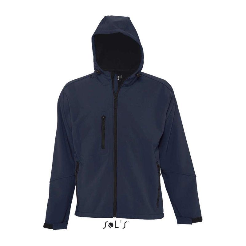 Jachetă softshell cu glugă pentru bărbați Sol's Replay Orion Navy Blue