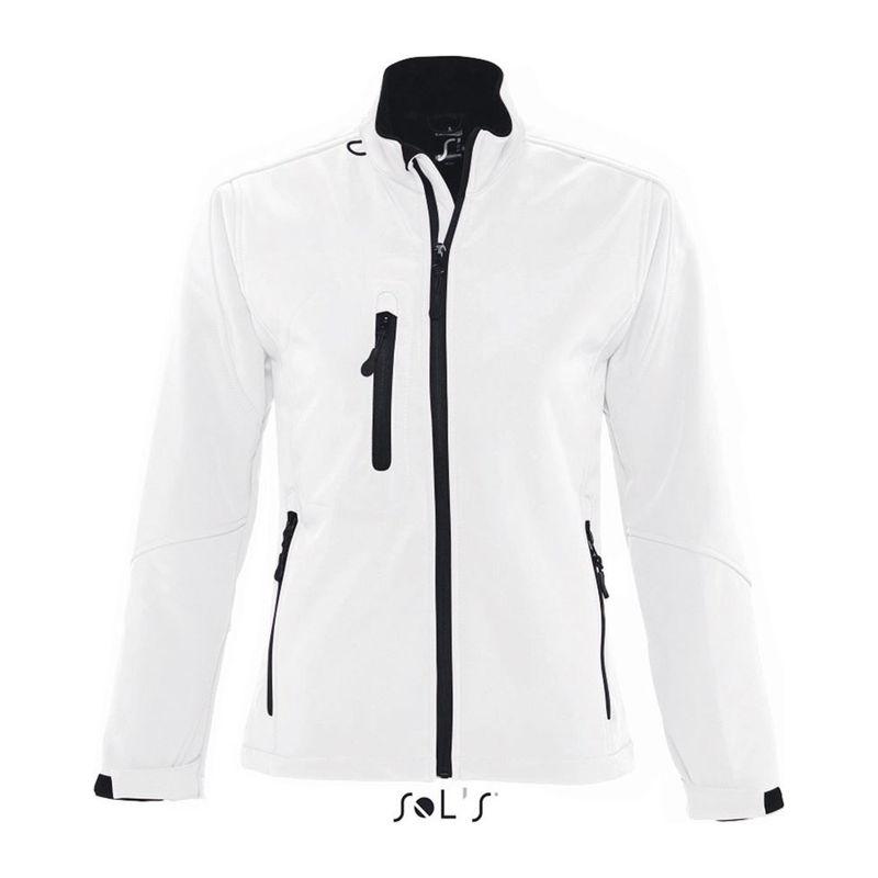 Jachetă softshell cu fermoar pentru femei Sol's Roxy Alb L