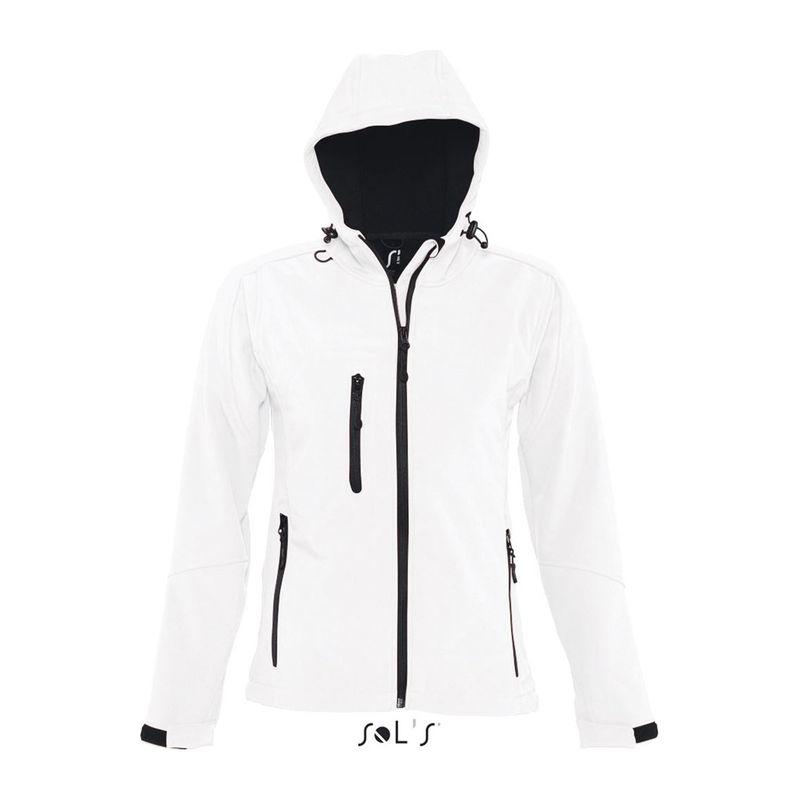 Jachetă softshell cu glugă pentru femei Sol's Replay Alb