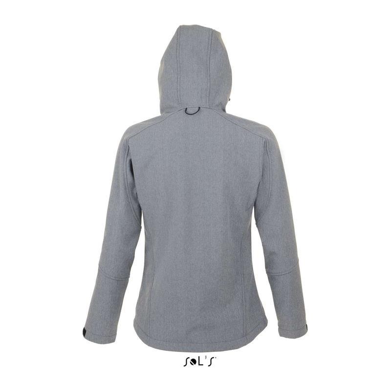 Jachetă softshell cu glugă pentru femei Sol's Replay Grey Melange L
