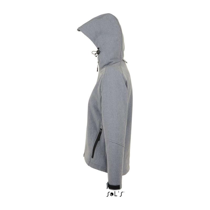 Jachetă softshell cu glugă pentru femei Sol's Replay Grey Melange L