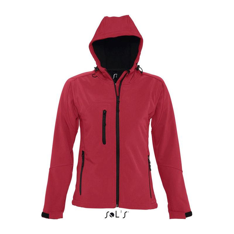 Jachetă softshell cu glugă pentru femei Sol's Replay Pepper Red