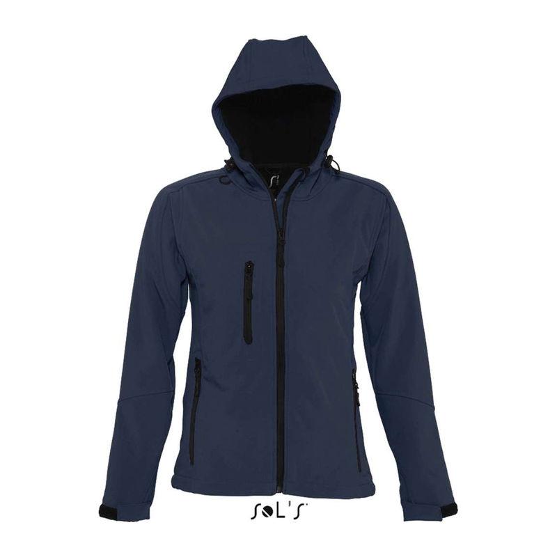 Jachetă softshell cu glugă pentru femei Sol's Replay Orion Navy Blue