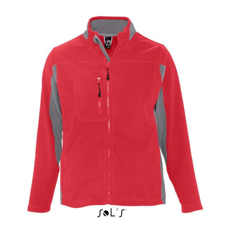 Jachetă fleece în două culori pentru bărbați Sol's Nordic Rosu