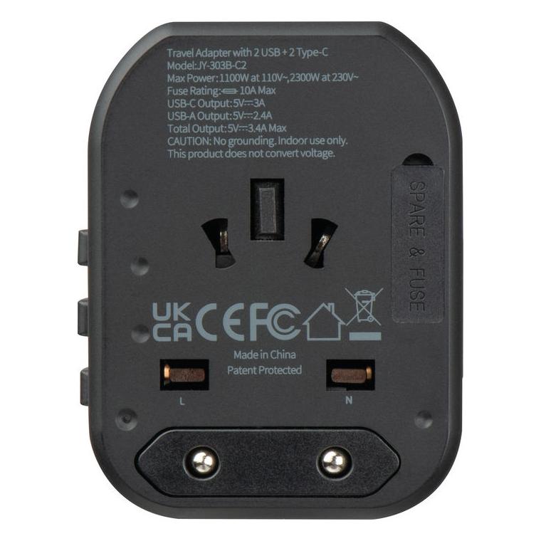 Adaptor de călătorie Maracena Negru