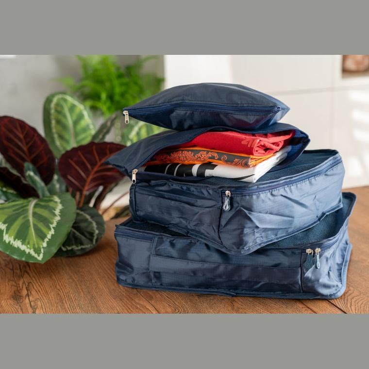 Set 4 organizatoare pentru călătorie Belmont Albastru închis