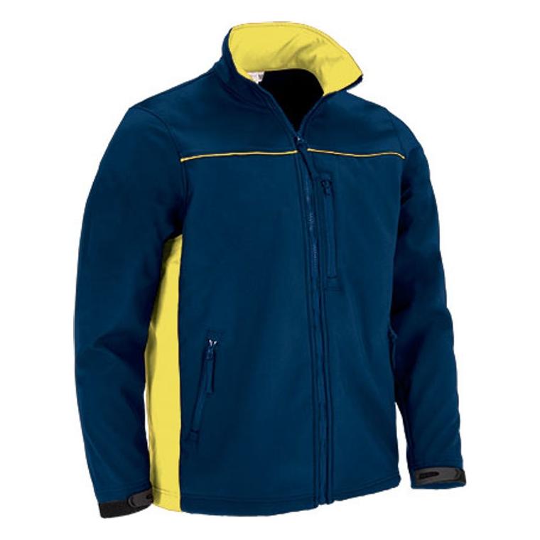 Jachetă oft-shell THUNDER Orion Navy Blue - Lemon Yellow