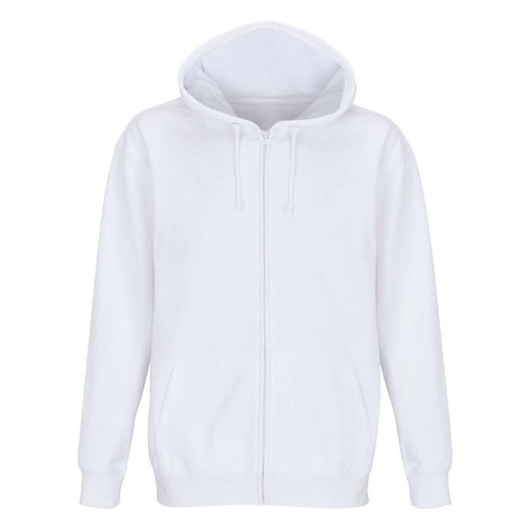 Hanorac unisex cu fermoar Sol's Carter Alb