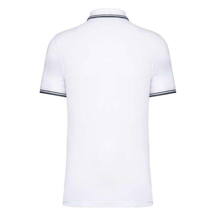 Tricou Polo cu două dungi pentru bărbați Alb XL