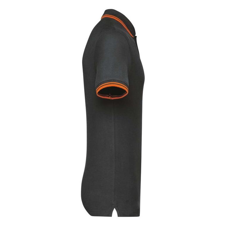 Tricou Polo cu două dungi pentru bărbați Dark Grey/Black XXL