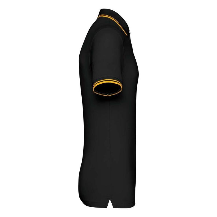 Tricou Polo cu două dungi pentru bărbați Black/Yellow M