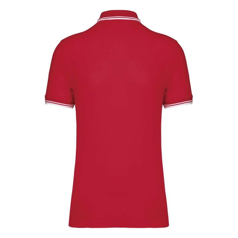 Tricou Polo cu două dungi pentru bărbați Rosu XXL