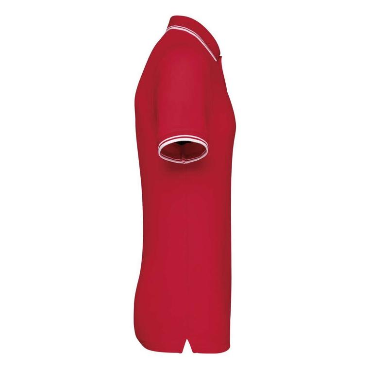 Tricou Polo cu două dungi pentru bărbați Rosu XXL