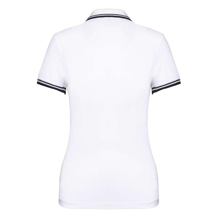 Tricou Polo cu două dungi pentru femei  Alb XS