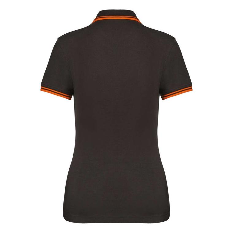 Tricou Polo cu două dungi pentru femei  Dark Grey/Black L