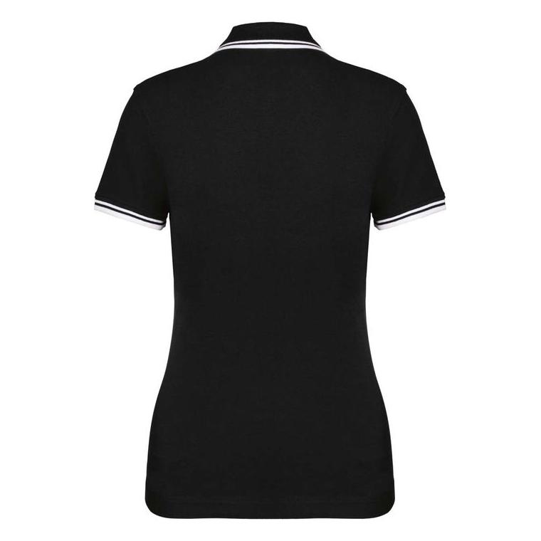 Tricou Polo cu două dungi pentru femei  Negru XXL