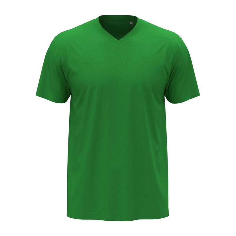 Tricou Unisex Classic-T cu guler în V VERDE KELLY L