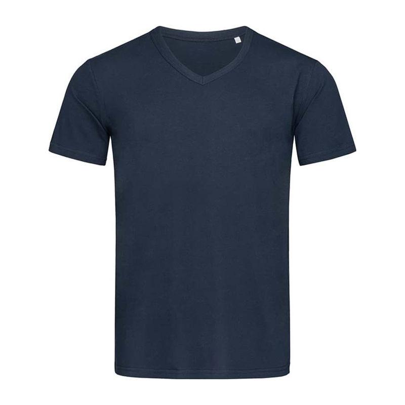 Tricou Ben Unisex cu guler în V Albastru XL