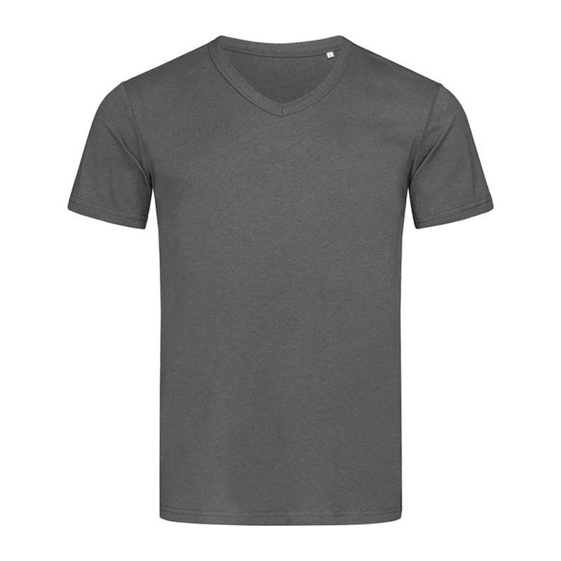 Tricou Ben Unisex cu guler în V Gri XL