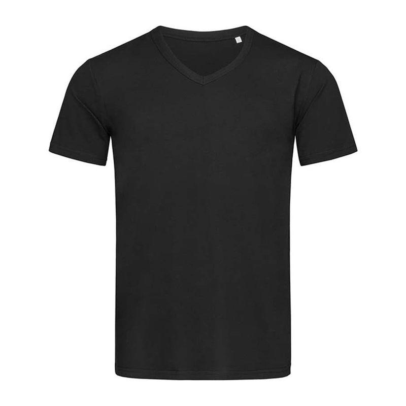 Tricou Ben Unisex cu guler în V Black Opal XL