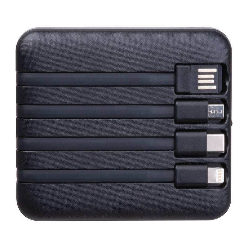 Baterie externă solară Crete, 10.000 mAh Negru