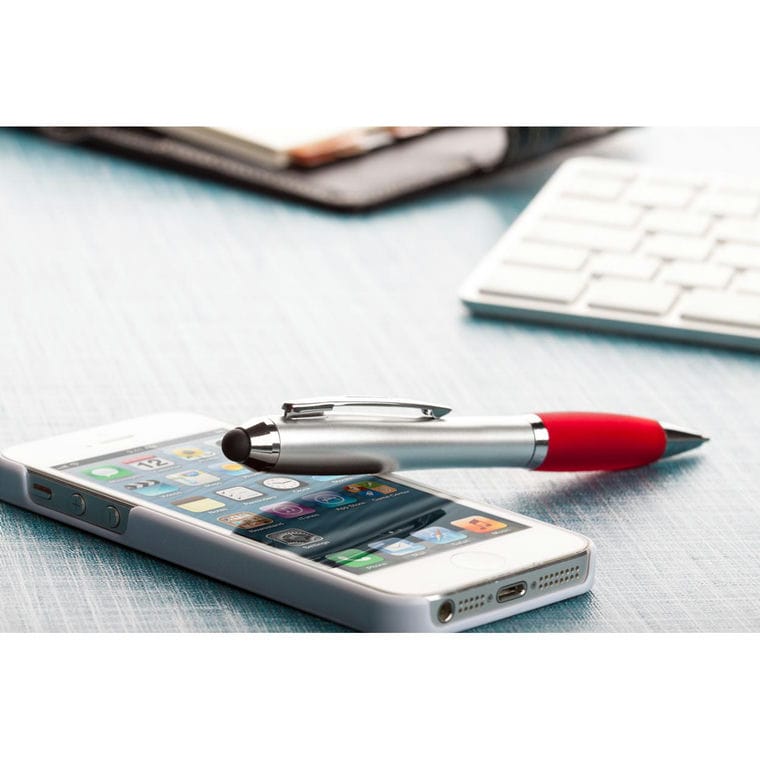 Pix cu stylus touch screen Tumpy roșu argintiu
