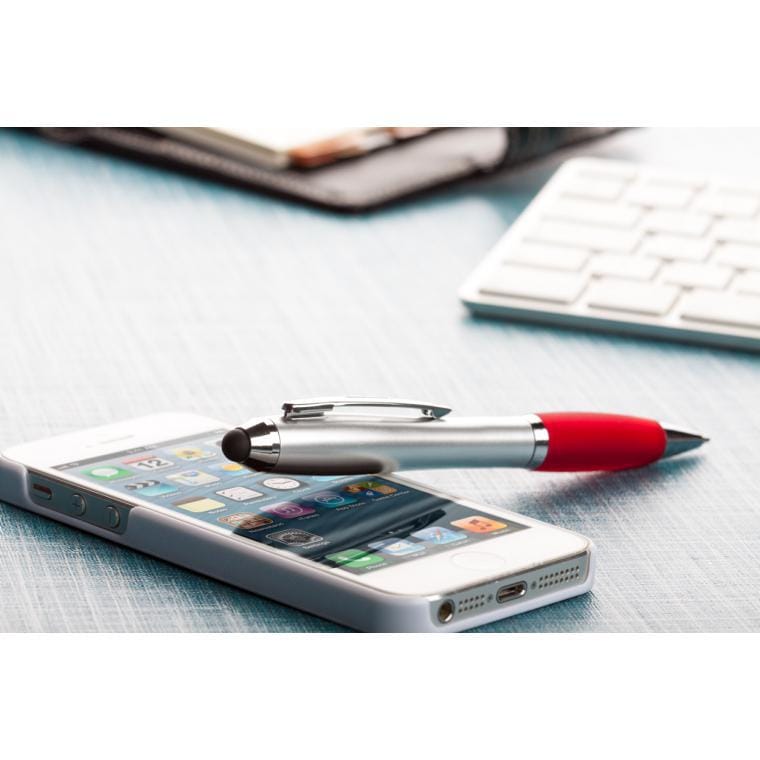 Pix cu stylus touch screen Tumpy roșu argintiu
