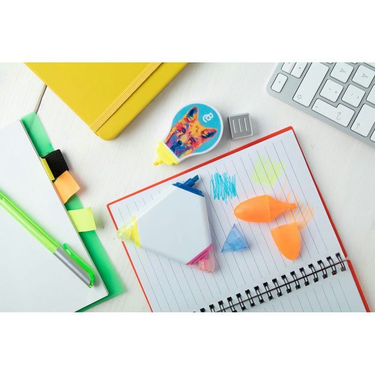 Evidenţiator Triox alb multicolor