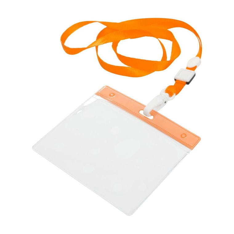Suport ecuson cu lanyard Maes portocaliu