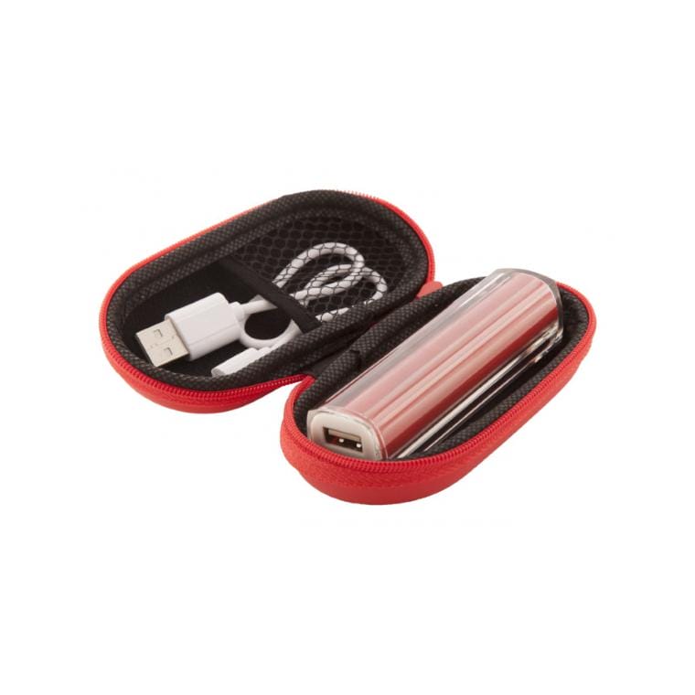 Baterie externă Tradak roșu alb 2200 mAh