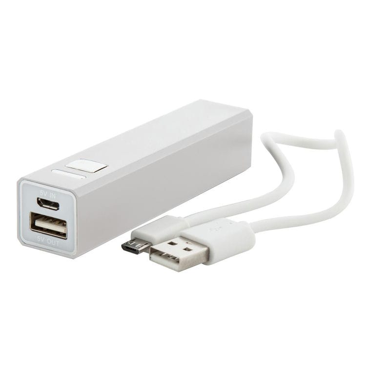 Baterie externă USB Balzur alb alb 2200 mAh