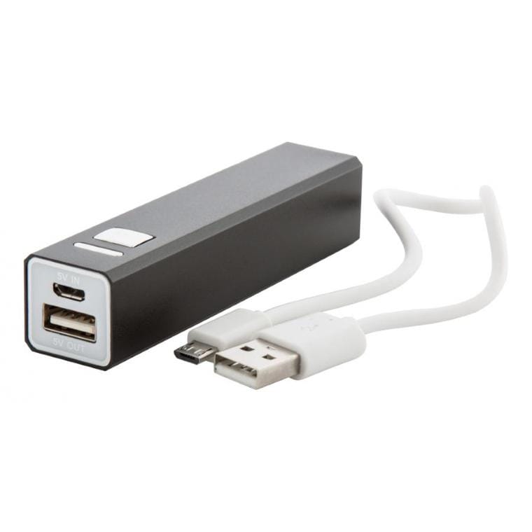 Baterie externă USB Balzur negru alb 2200 mAh