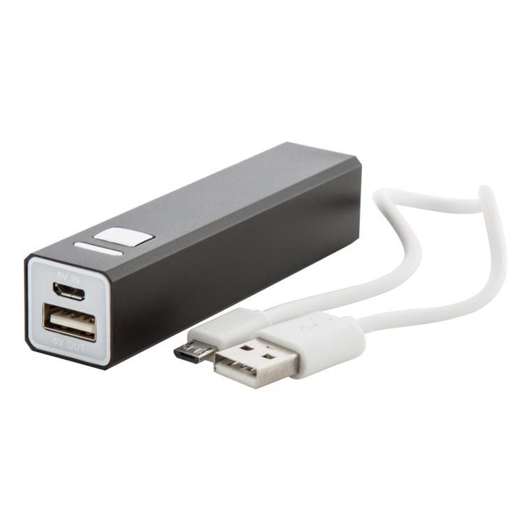 Baterie externă USB Balzur negru alb 2200 mAh