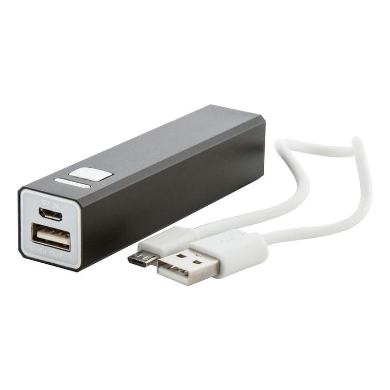Baterie externă USB Balzur negru alb 2200 mAh