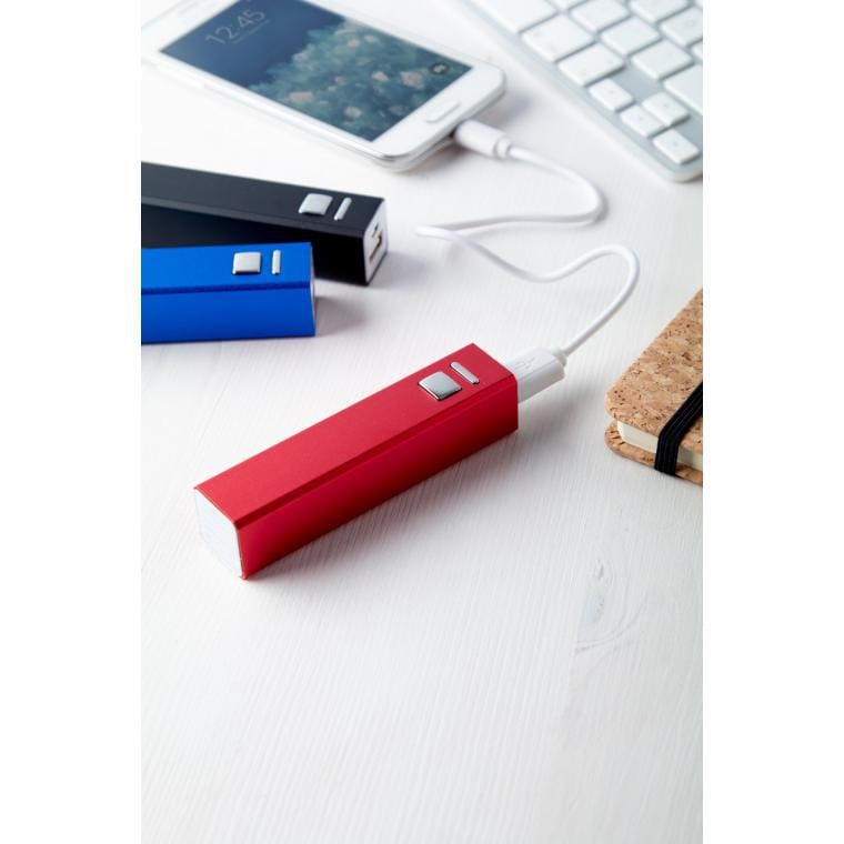 Baterie externă USB Balzur roșu alb 2200 mAh