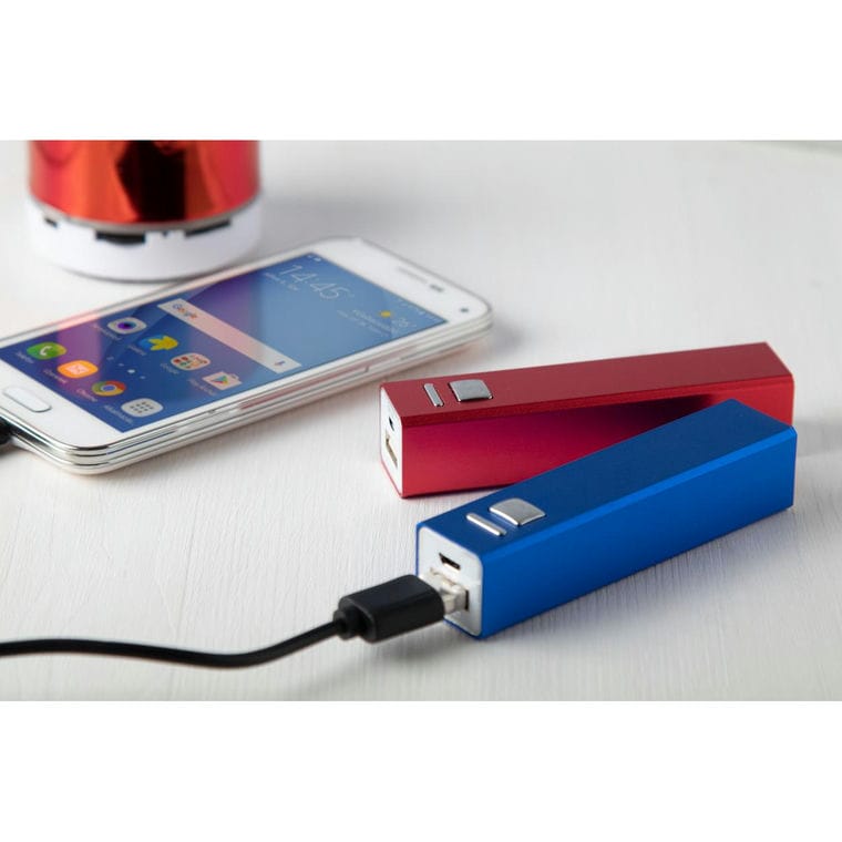 Baterie externă USB Balzur roșu alb 2200 mAh