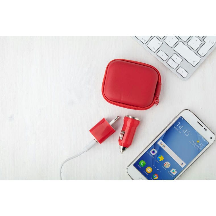 Set încărcător USB Canox roșu alb