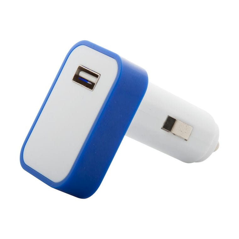 Încărcător mașină USB Waze albastru alb