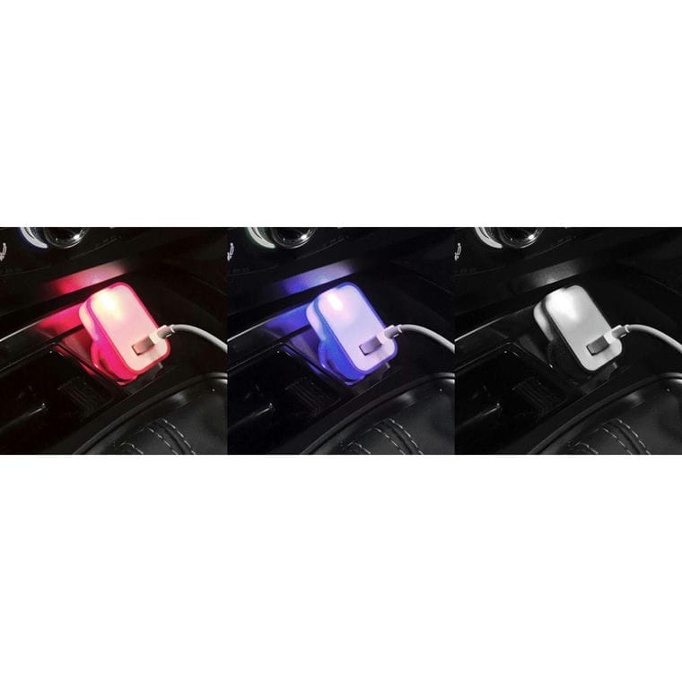Încărcător mașină USB Waze albastru alb