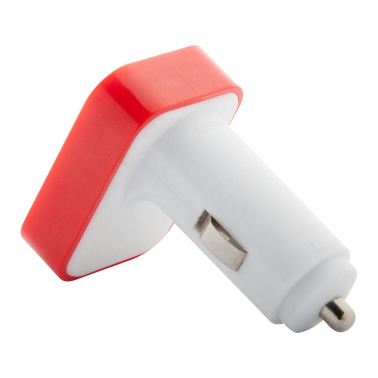 Încărcător mașină USB Waze roșu alb