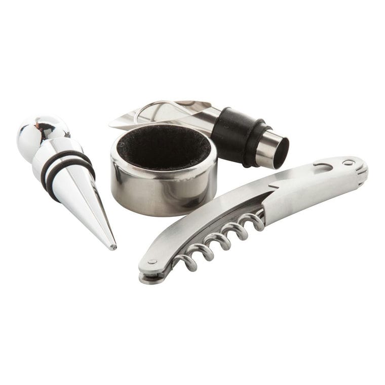 Set accesorii vin Moristel argintiu
