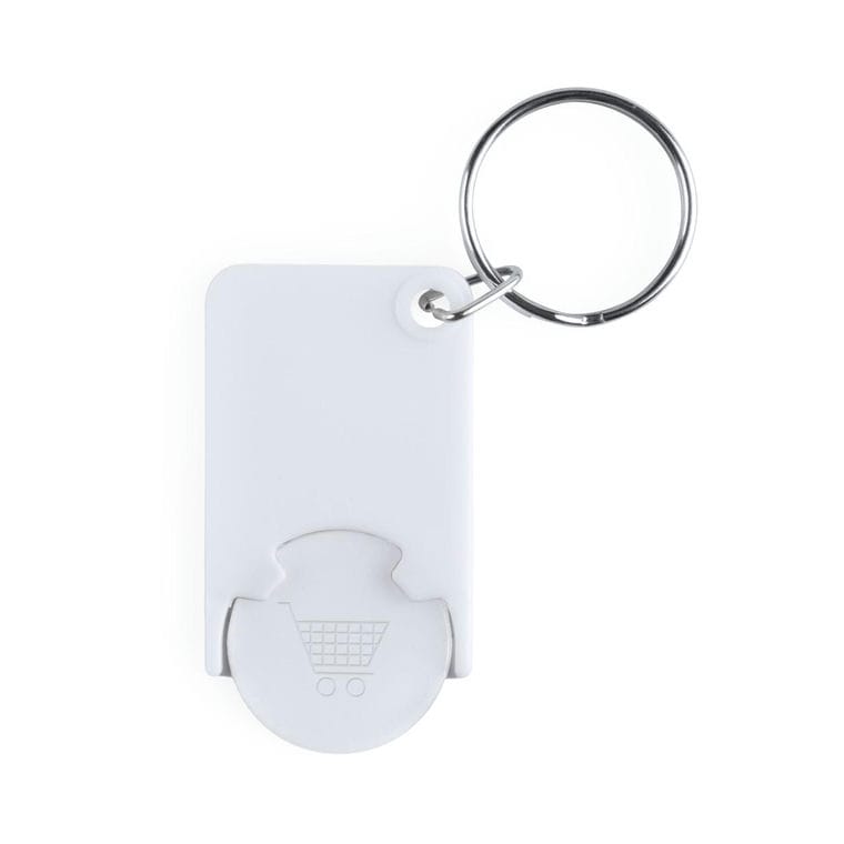 Breloc cu fisă pentru cumpărături Trolex Alb