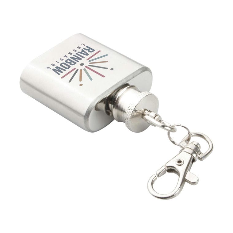 Breloc sticlă plată Norge argintiu