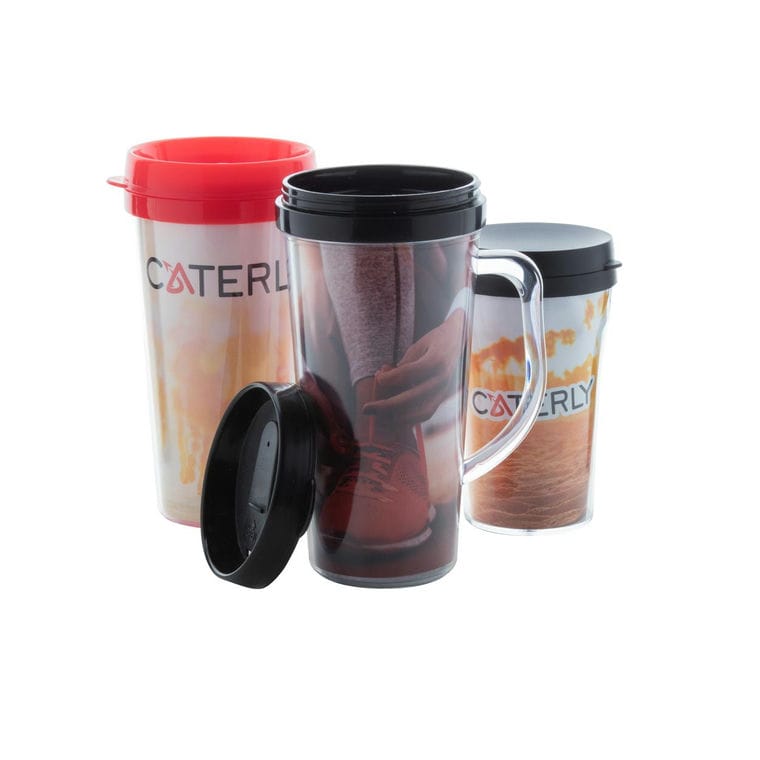 Cană termoizolantă Doppler transparent negru