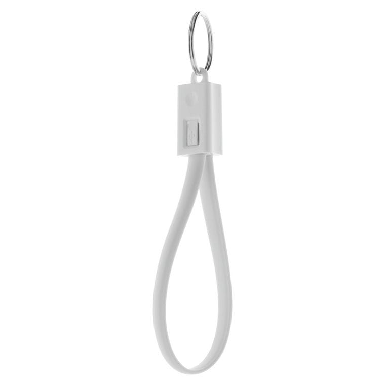 Breloc cu cablu USB Pirten alb